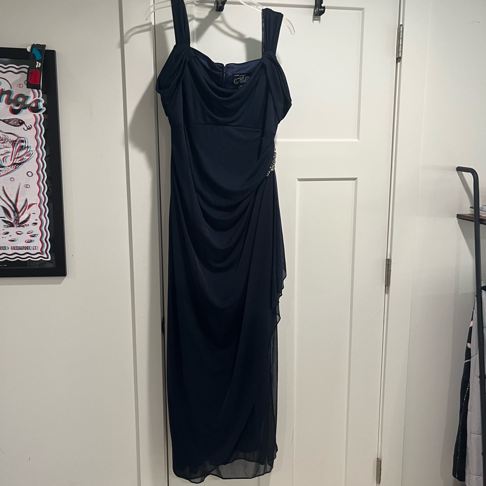 Alex Evenings Navy Maxi Dress